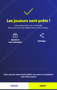 Réservation validée